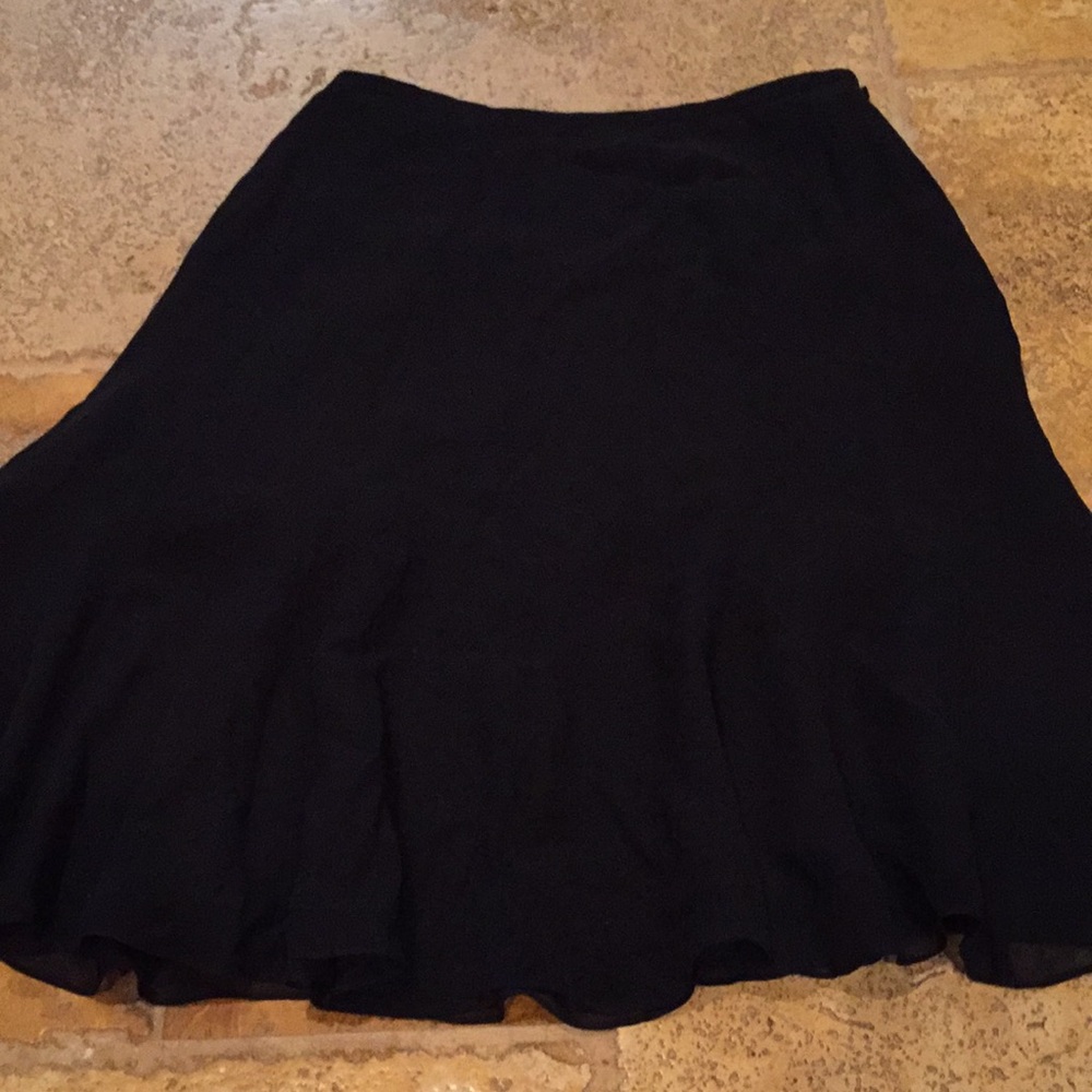 Alfani 100% silk black swingy A-line /side zipper